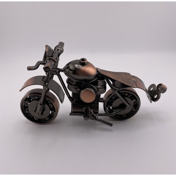 Handmade Metal Motorcycle Copper Color - Picture 1 of 6